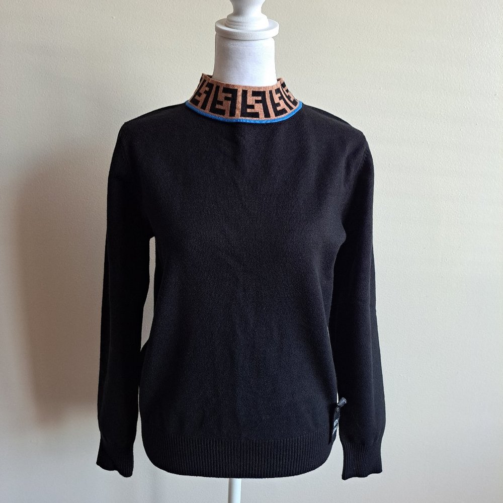 Fendi Roma Women's Black Sweater Size L